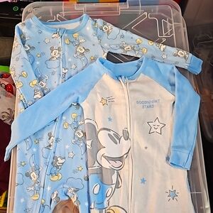 Set of Two Disney Footie Pajamas